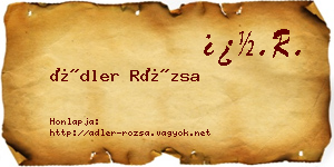 Ádler Rózsa névjegykártya